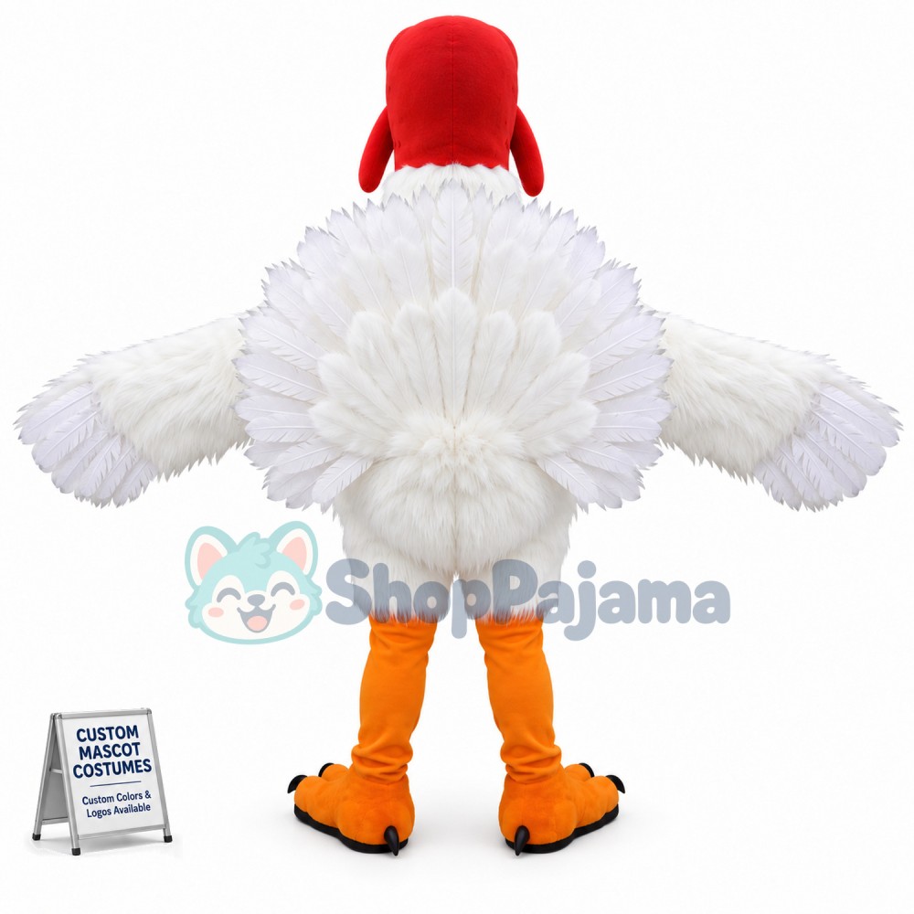 White Turkey Mascot Costume