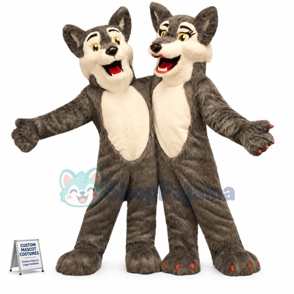 Boy & Girl Wolf Mascot Costume