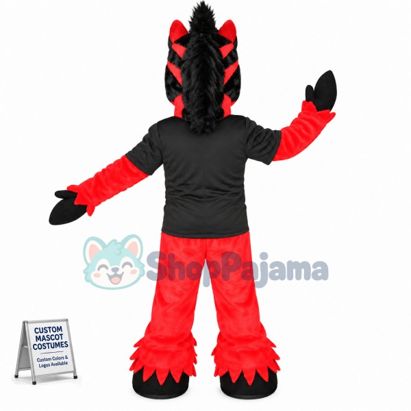 Black & Red Horse Mascot Costume
