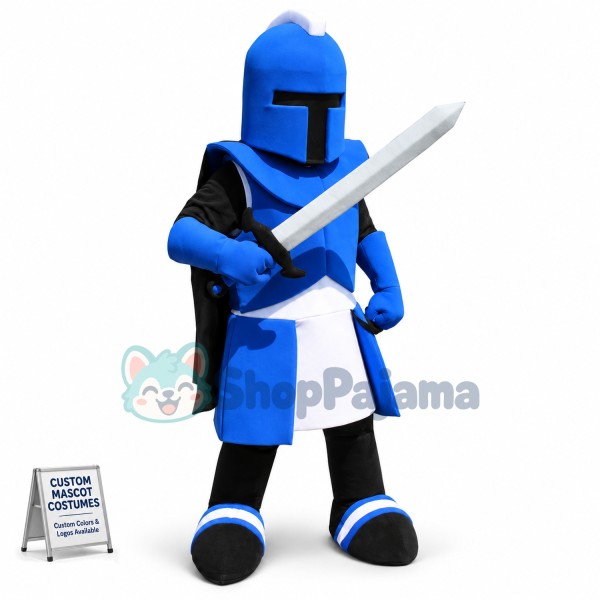 Blue Titan Knight Mascot Costume