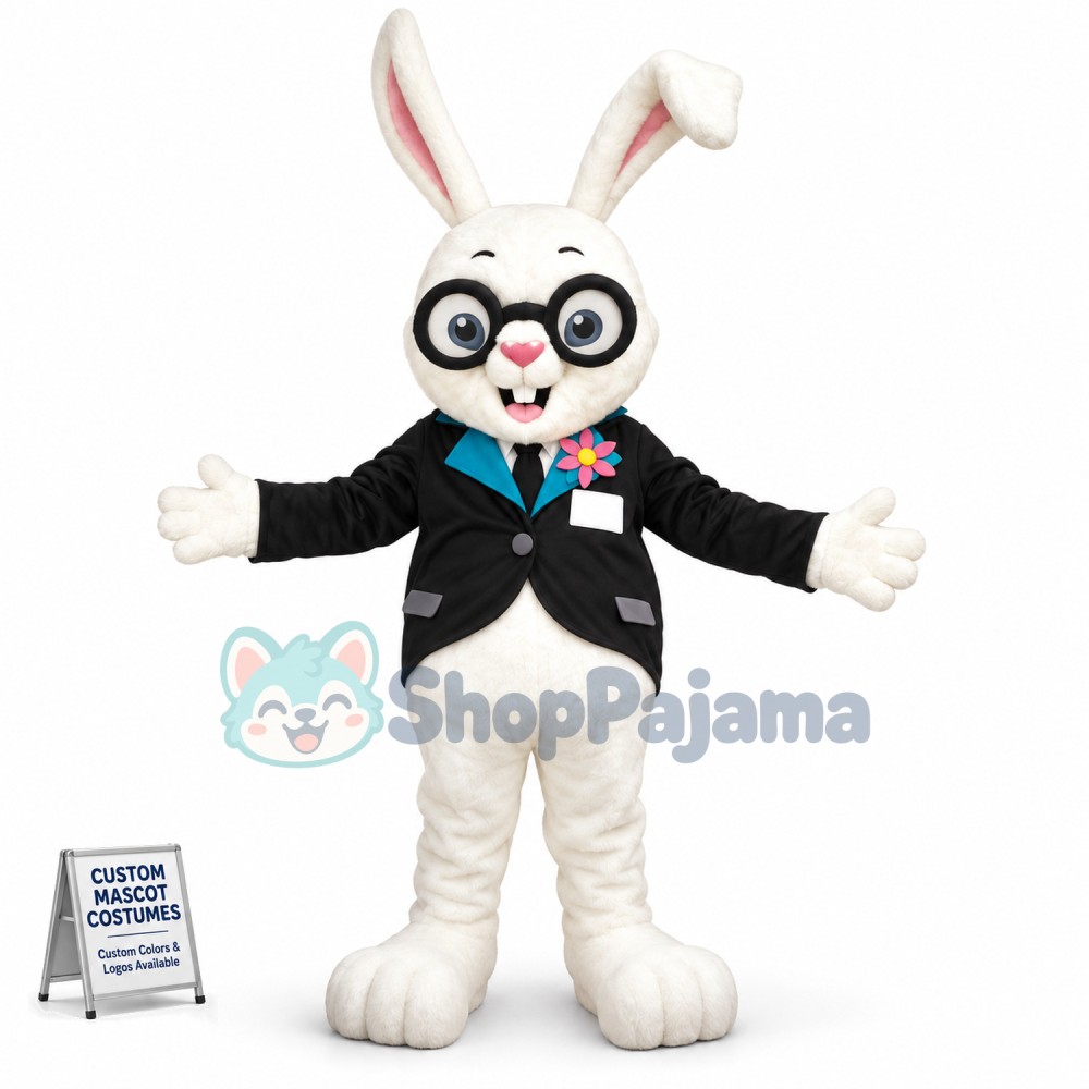 Cute White Lightweight Rabbit Mascot Costume