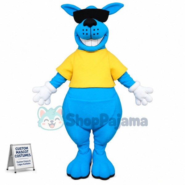 Blue Kangaroo Mascot Costume