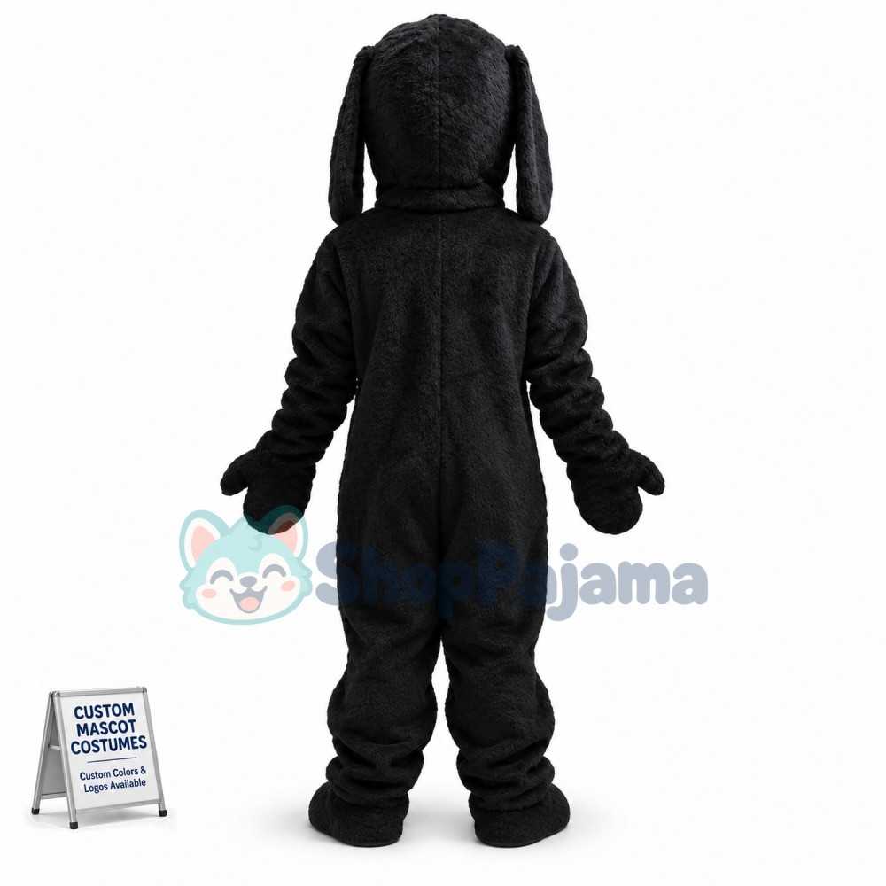 All Black Dog Mascot Costume