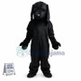 All Black Dog Mascot Costume