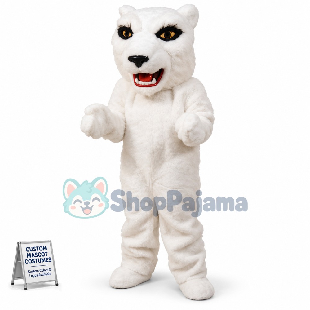 White Lightweight Tiger Mascot Costume