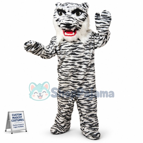 White Bengal Tiger Mascot Costume