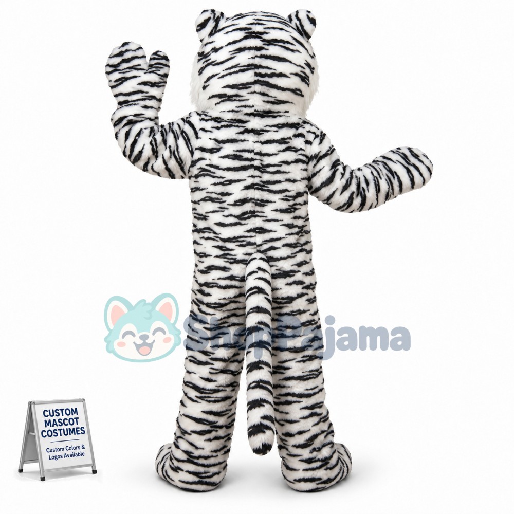 White Bengal Tiger Mascot Costume