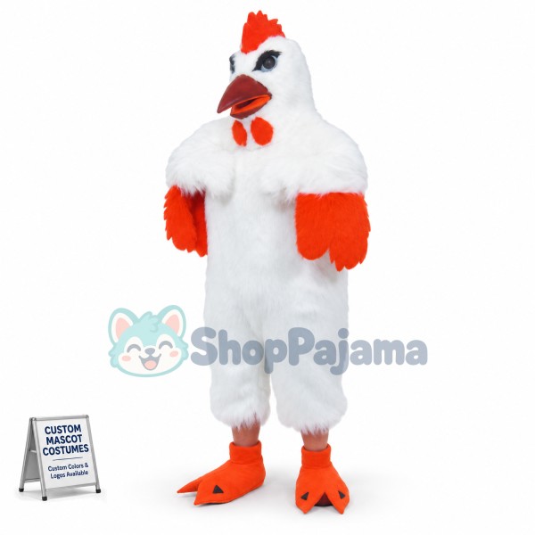 White Lightweight Chicken Mascot Costume 