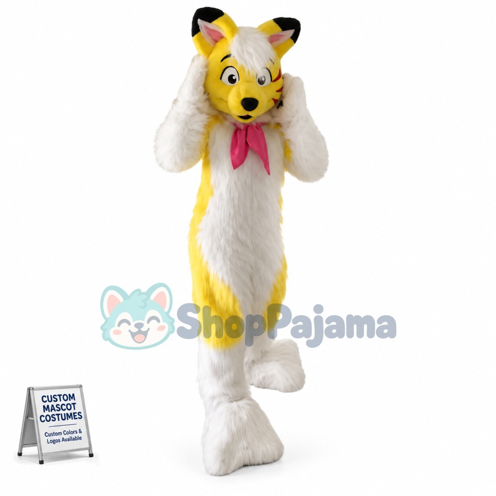 Yellow Husky Mascot Costume