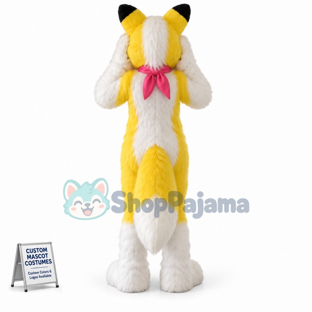 Yellow Husky Mascot Costume