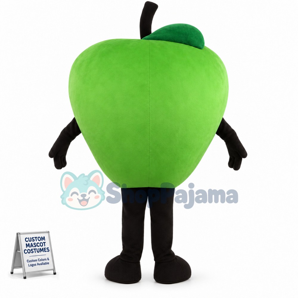 Cyan Apple Mascot Costume