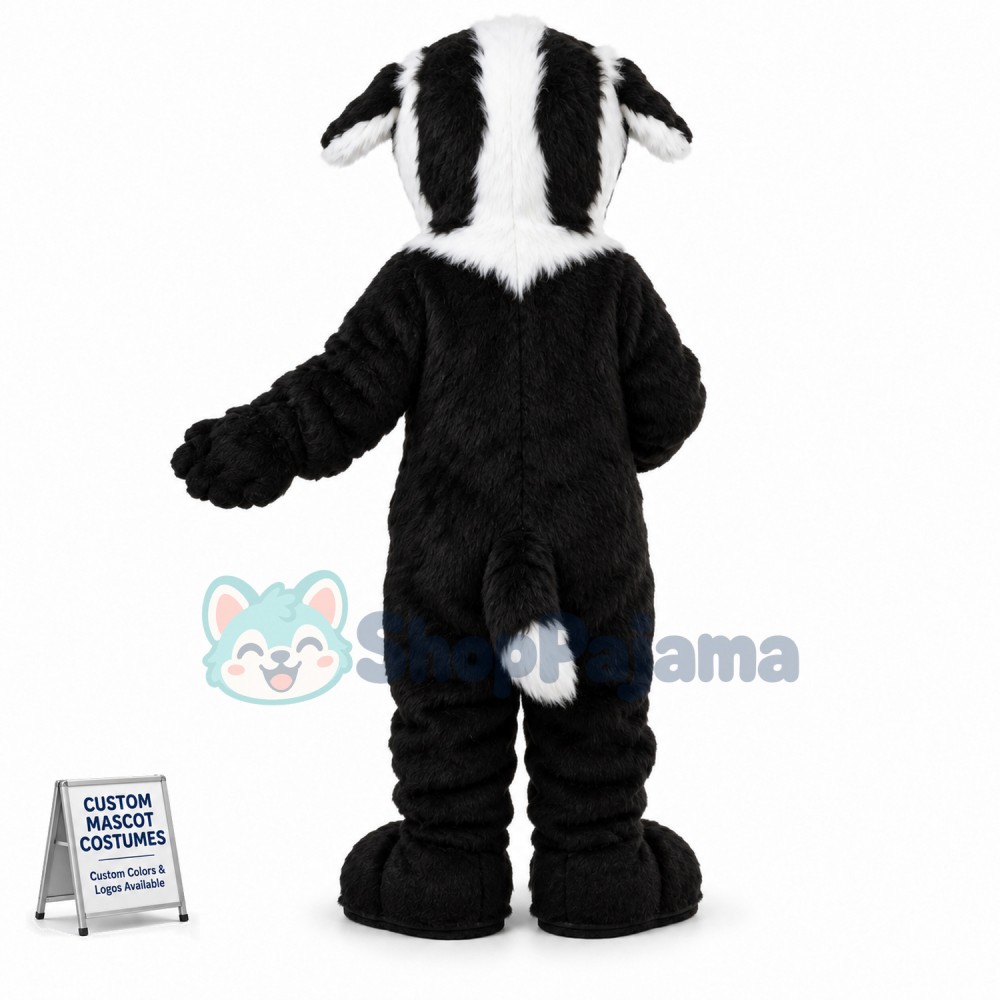 White & Black Dog Mascot Costume