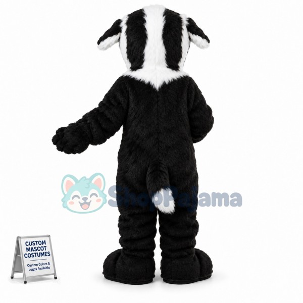 White & Black Dog Mascot Costume
