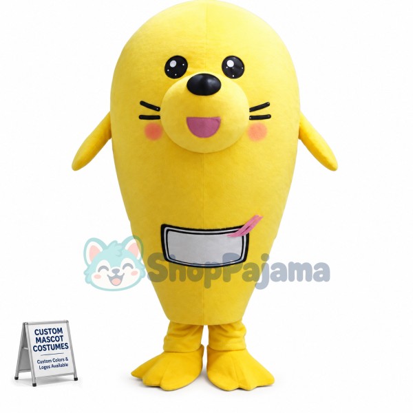 Yellow Seal Mascot Costume