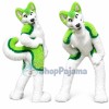 Green & White Husky Dog Mascot Costume