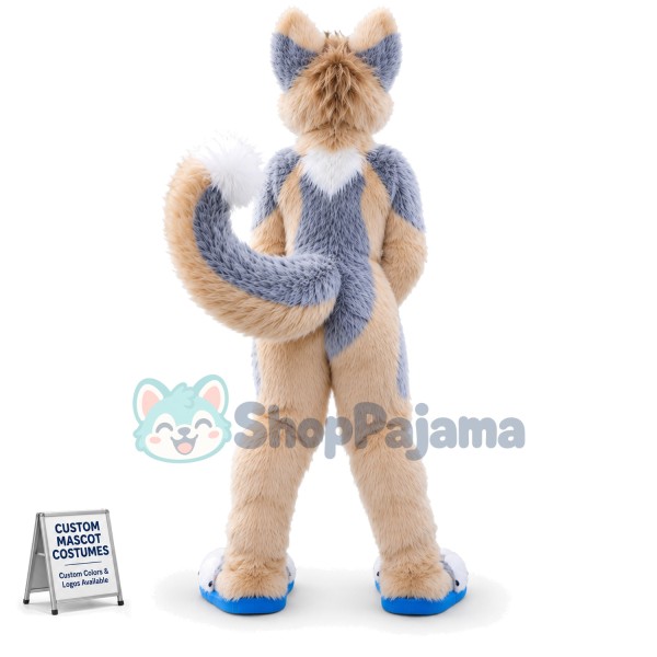 Brown & White Husky Dog Mascot Costume
