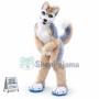 Brown & White Husky Dog Mascot Costume