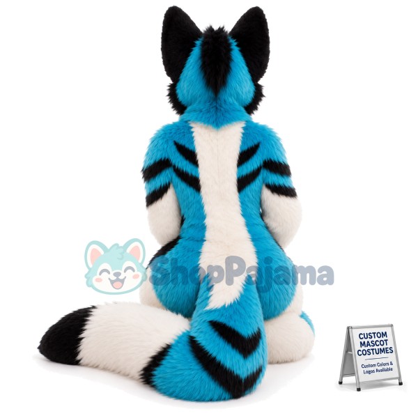 Blue & Back & White Husky Dog Mascot Costume
