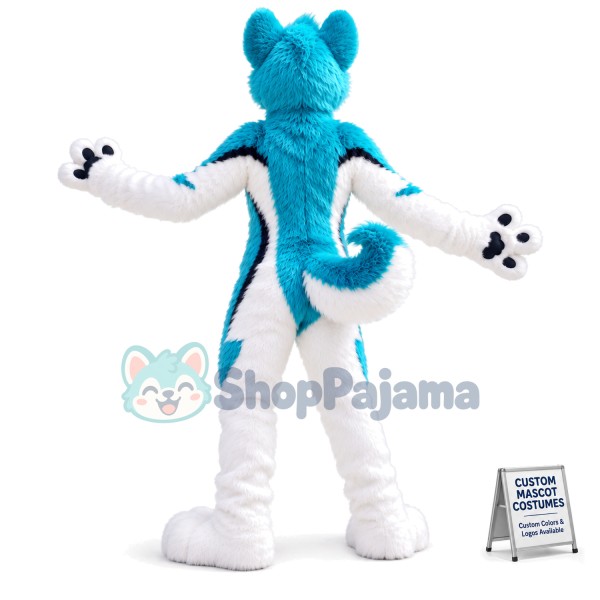 Blue & White Husky Dog Mascot Costume