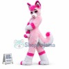Cute Pink Husky Dog Mascot Costume