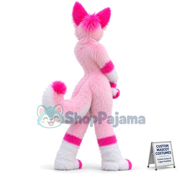 Cute Pink Husky Dog Mascot Costume