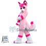 Cute Pink Husky Dog Mascot Costume