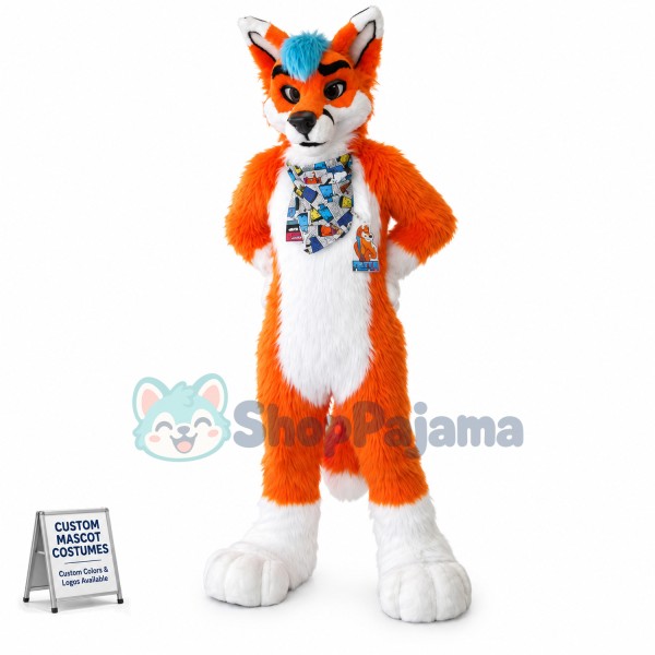 Friendly Wolf Dog Mascot Costume