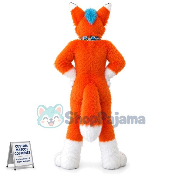 Friendly Wolf Dog Mascot Costume