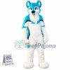 Superb Blue Husky Dog Wolf Mascot Costume