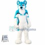 Superb Blue Husky Dog Wolf Mascot Costume