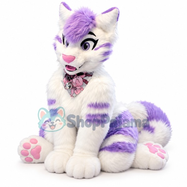 Cat Girl Realistic Mascot Costume