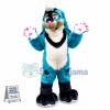 Cute Blue Bunny Mascot Costume
