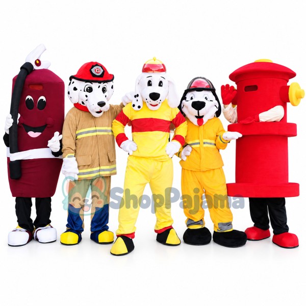 Superb Fire Dog Mascot Costume