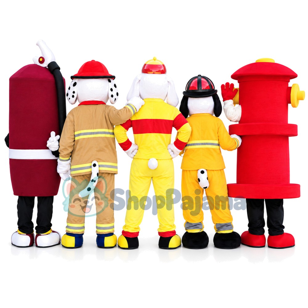 Superb Fire Dog Mascot Costume
