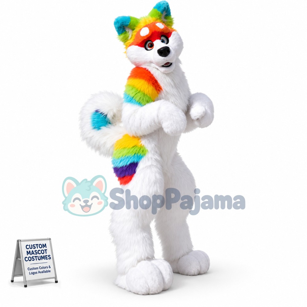 Colorful Husky Dog Mascot Costume
