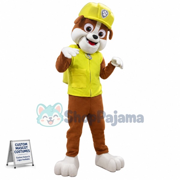 Happy Paw Patrol Rubble Dog Mascot Costume