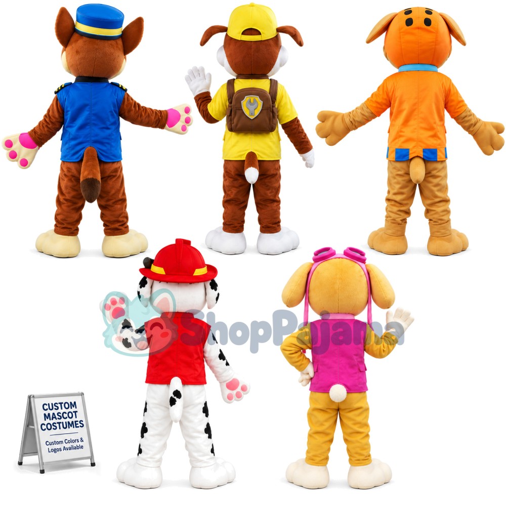 Paw Patrol - CHASE, MARSHALL, RUBBLE ,SKYE, ROCKY & ZUMA Mascot Costume
