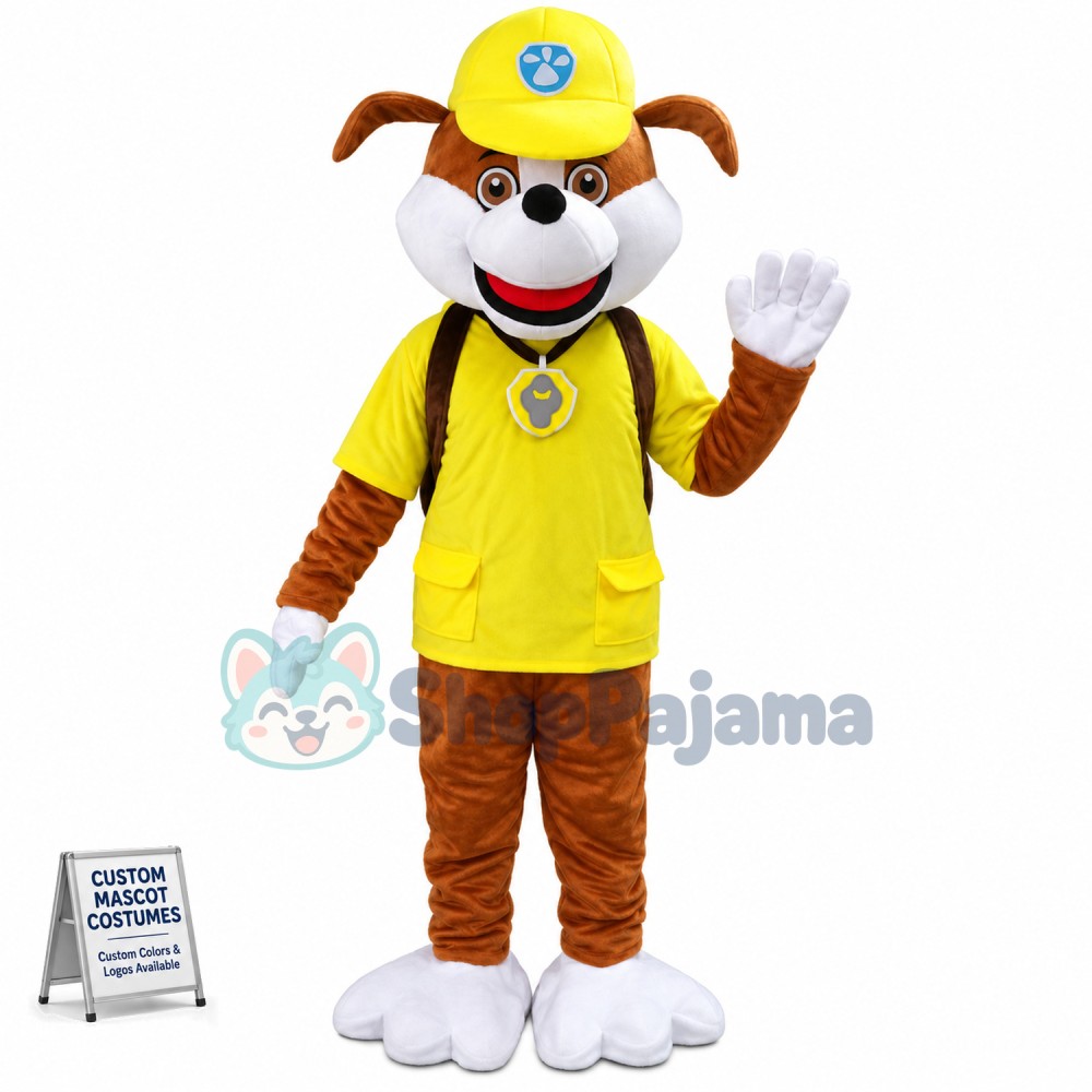 Paw Patrol Yellow Rubble Dog Mascot Costume