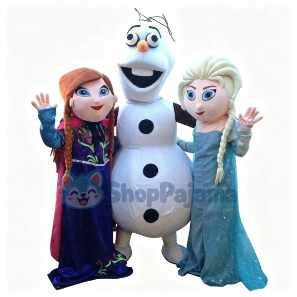 Frozen ELSA ANNA Olaf Mascot Costume