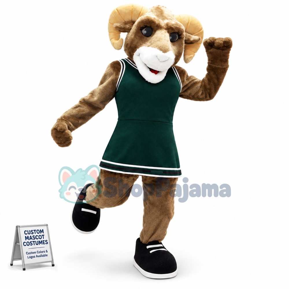 Strong Ram Playing Football Mascot Costume