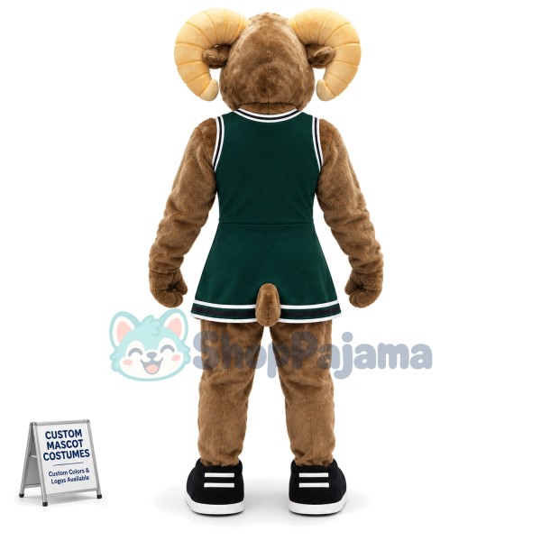 Strong Ram Playing Football Mascot Costume