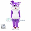 Well-behaved Purple Cat Mascot Costume