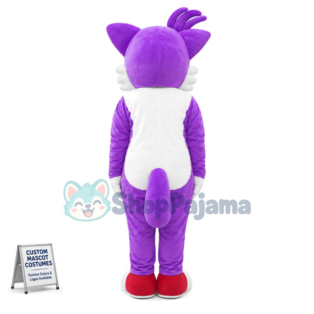 Well-behaved Purple Cat Mascot Costume