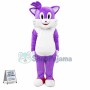 Well-behaved Purple Cat Mascot Costume