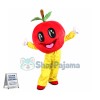Bright Eyes Red Apple Mascot Cartoon Costume