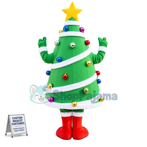 Christmas Tree With Colored Balls Mascot Costume