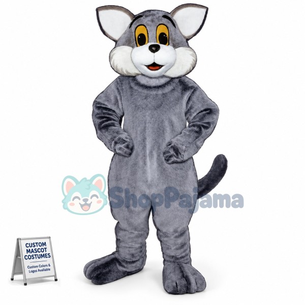 Vivid Gray Tom Cat Mascot Costume for Adult