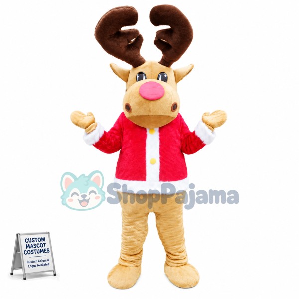Christmas Elk Mascot Adult Costume