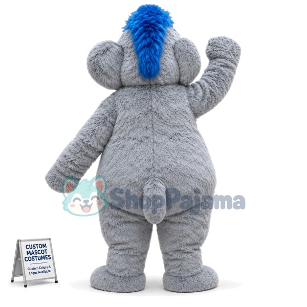 Huge Gray Mammoth Mascot Costume