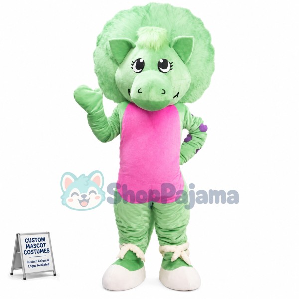 Barney & Friends Mascot Green Dinosaur Costume
